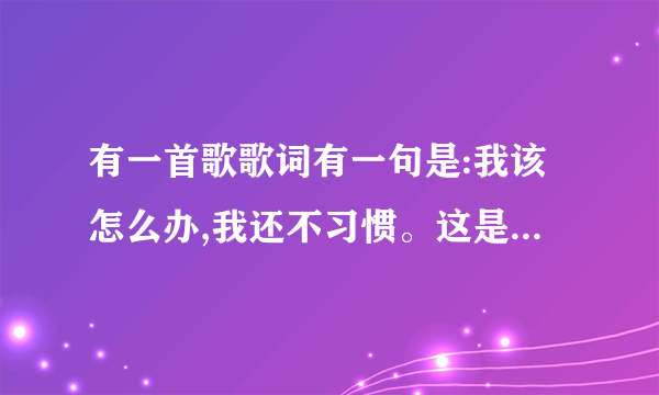 有一首歌歌词有一句是:我该怎么办,我还不习惯。这是什么歌阿?