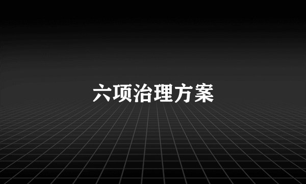 六项治理方案