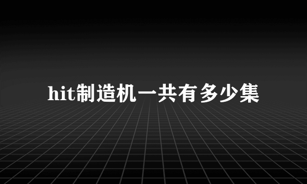 hit制造机一共有多少集