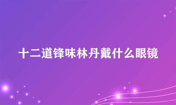 十二道锋味林丹戴什么眼镜