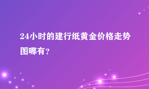 24小时的建行纸黄金价格走势图哪有？