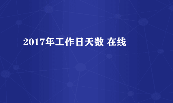 2017年工作日天数 在线