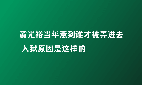 黄光裕当年惹到谁才被弄进去 入狱原因是这样的