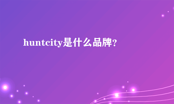 huntcity是什么品牌？