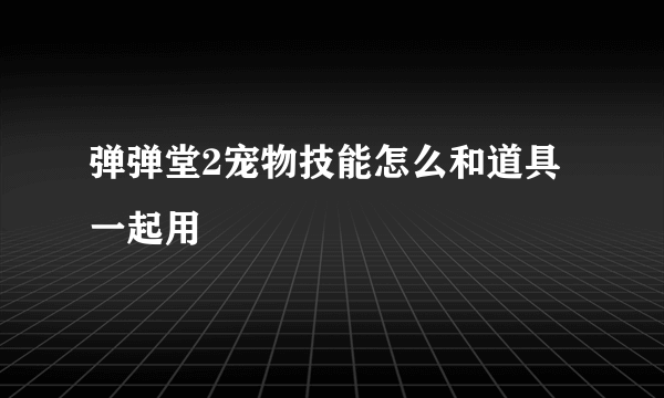 弹弹堂2宠物技能怎么和道具一起用