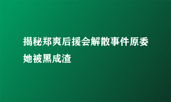 揭秘郑爽后援会解散事件原委她被黑成渣