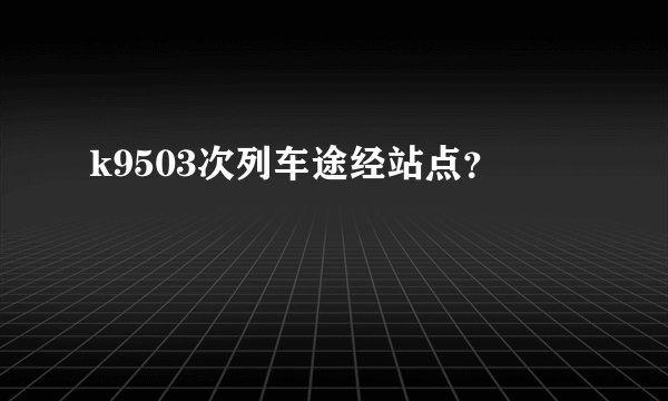 k9503次列车途经站点？