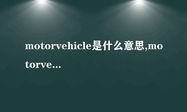 motorvehicle是什么意思,motorvehicle的解释_英汉词典_飞外