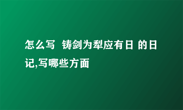 怎么写  铸剑为犁应有日 的日记,写哪些方面