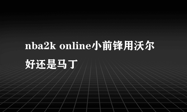 nba2k online小前锋用沃尔好还是马丁