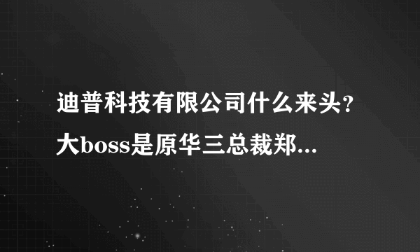 迪普科技有限公司什么来头？大boss是原华三总裁郑树生么？