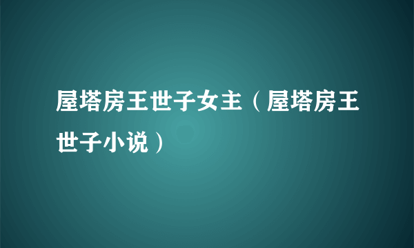 屋塔房王世子女主（屋塔房王世子小说）