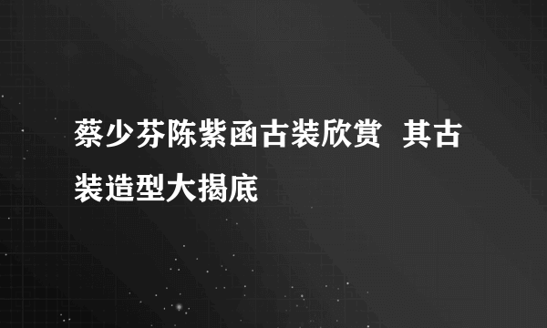 蔡少芬陈紫函古装欣赏  其古装造型大揭底