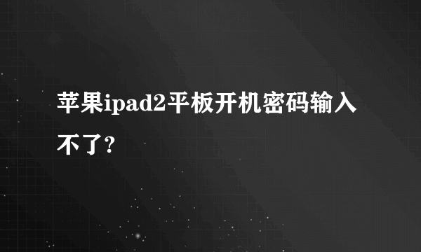 苹果ipad2平板开机密码输入不了?