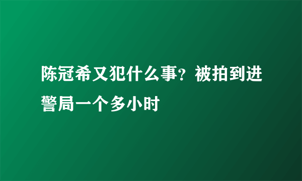 陈冠希又犯什么事？被拍到进警局一个多小时