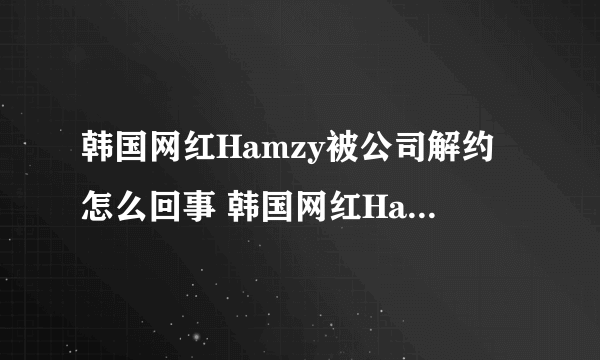 韩国网红Hamzy被公司解约怎么回事 韩国网红Hamzy发生了什么