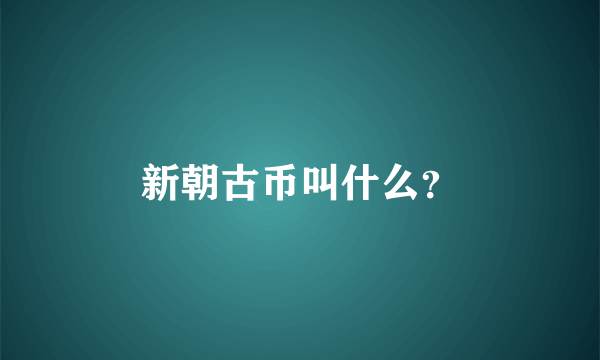 新朝古币叫什么？