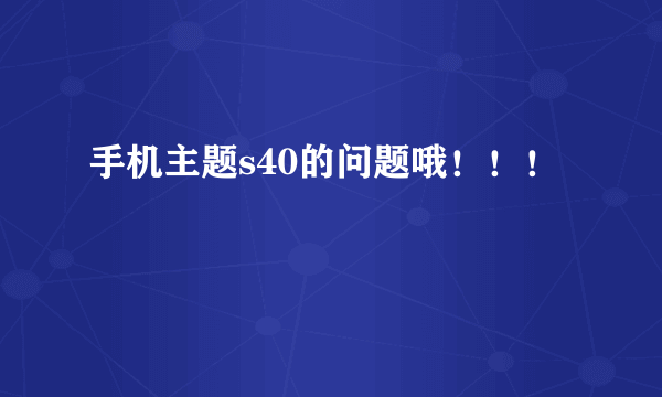 手机主题s40的问题哦！！！