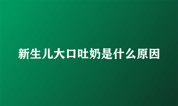 新生儿大口吐奶是什么原因