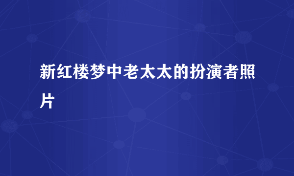 新红楼梦中老太太的扮演者照片