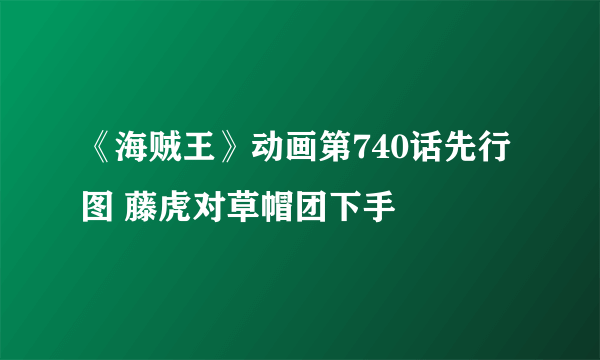 《海贼王》动画第740话先行图 藤虎对草帽团下手