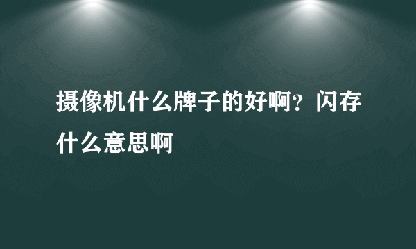 摄像机什么牌子的好啊？闪存什么意思啊