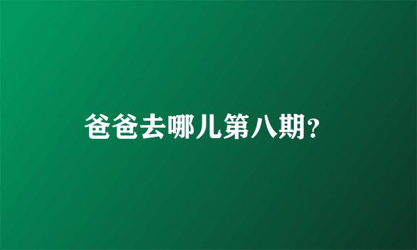 爸爸去哪儿第八期？