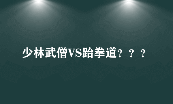 少林武僧VS跆拳道？？？