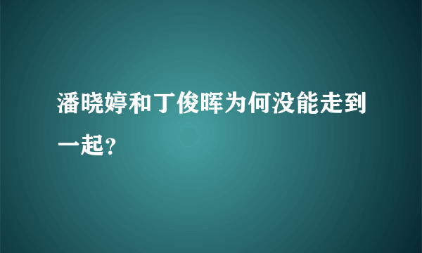 潘晓婷和丁俊晖为何没能走到一起？