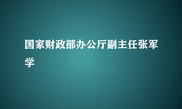 国家财政部办公厅副主任张军学