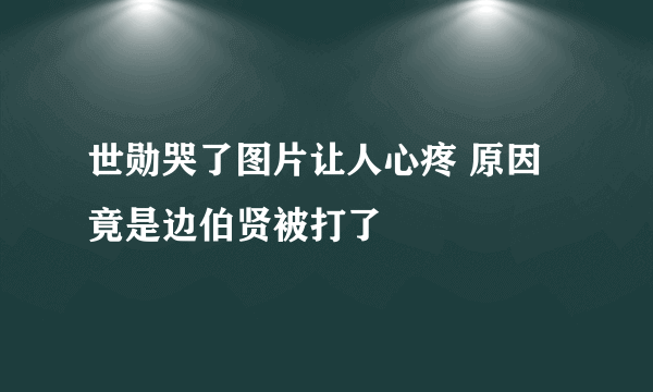 世勋哭了图片让人心疼 原因竟是边伯贤被打了