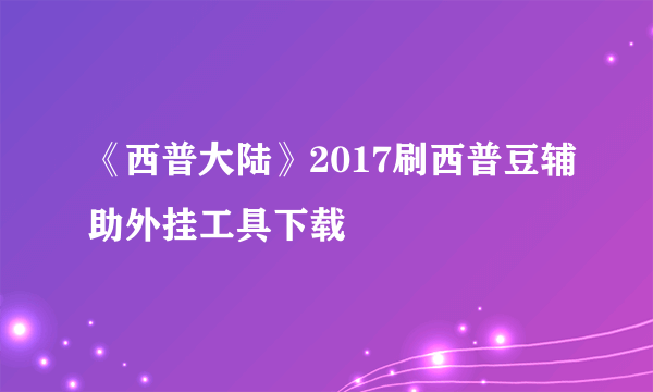 《西普大陆》2017刷西普豆辅助外挂工具下载