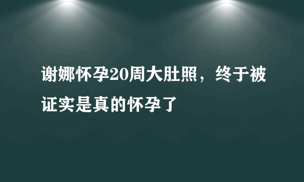 谢娜怀孕20周大肚照，终于被证实是真的怀孕了 