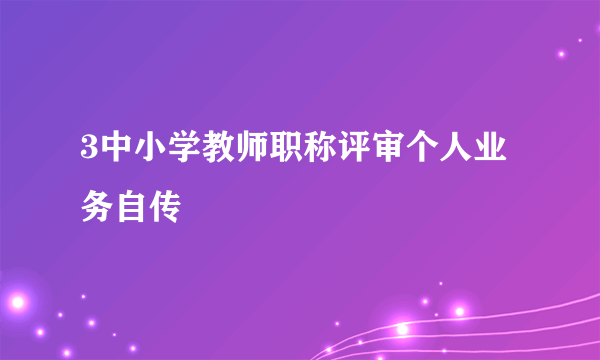 3中小学教师职称评审个人业务自传