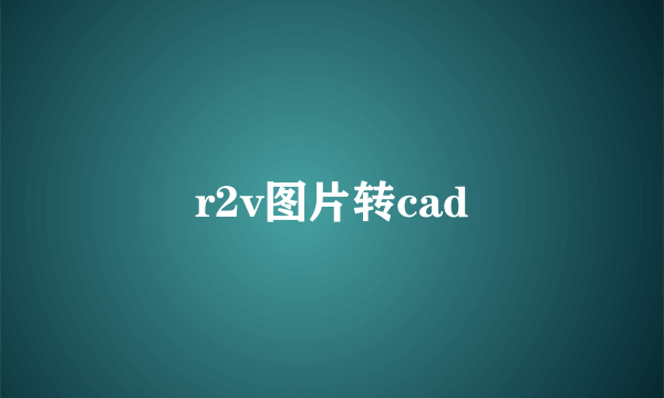 r2v图片转cad