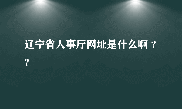 辽宁省人事厅网址是什么啊 ??