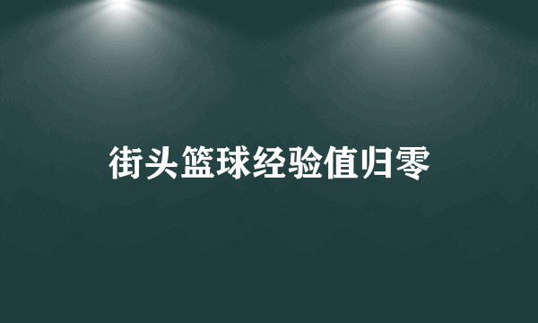 街头篮球经验值归零