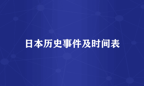 日本历史事件及时间表