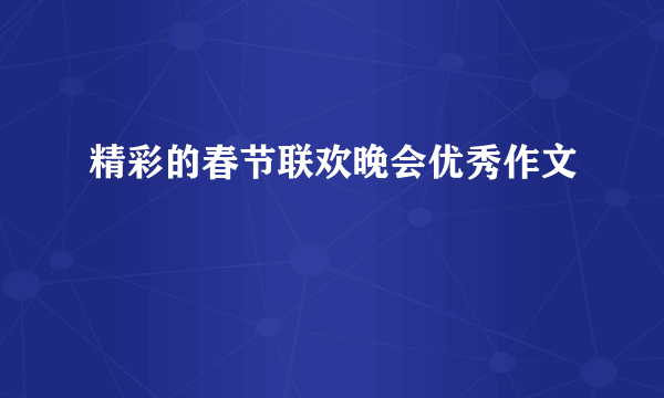 精彩的春节联欢晚会优秀作文