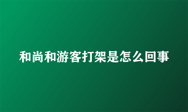 和尚和游客打架是怎么回事