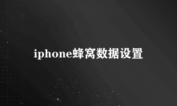 iphone蜂窝数据设置