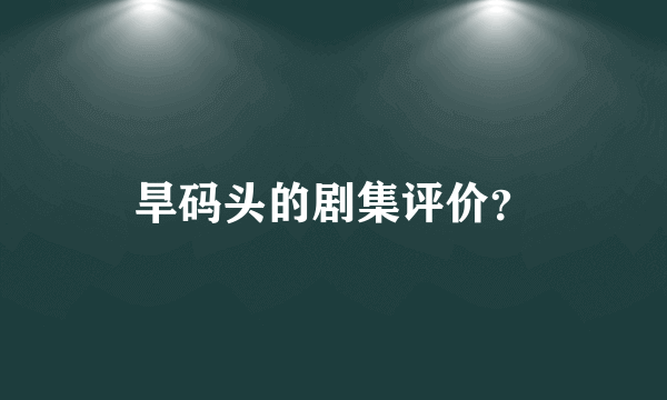 旱码头的剧集评价？