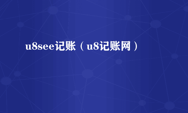 u8see记账（u8记账网）