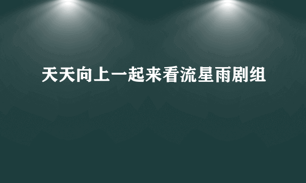 天天向上一起来看流星雨剧组