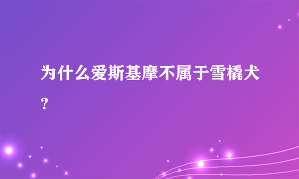 为什么爱斯基摩不属于雪橇犬？