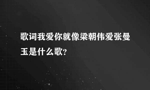 歌词我爱你就像梁朝伟爱张曼玉是什么歌？