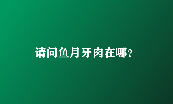 请问鱼月牙肉在哪？