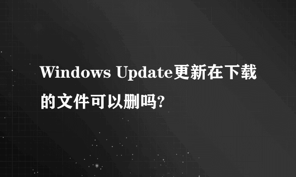 Windows Update更新在下载的文件可以删吗?