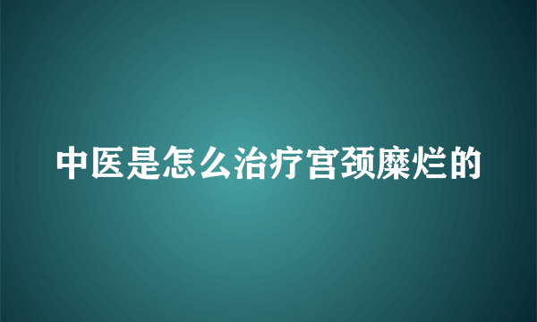 中医是怎么治疗宫颈糜烂的