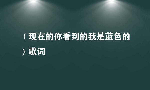 （现在的你看到的我是蓝色的）歌词